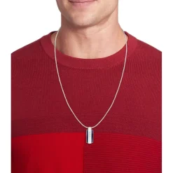 Tommy Hilfiger Hilfiger Mens Stainless Steel Pendant Necklace in Silver