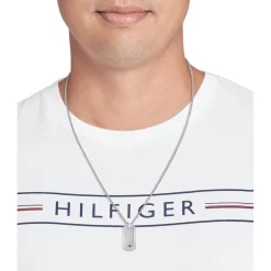 Tommy Hilfiger Hilfiger Mens Pendant Necklace in Silver