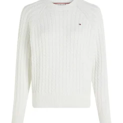 Tommy Hilfiger Knit Crew Neck Sweater in Cream