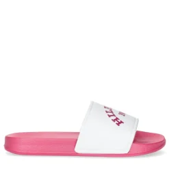 Tommy Hilfiger Logo Print Pool Slides in Pink