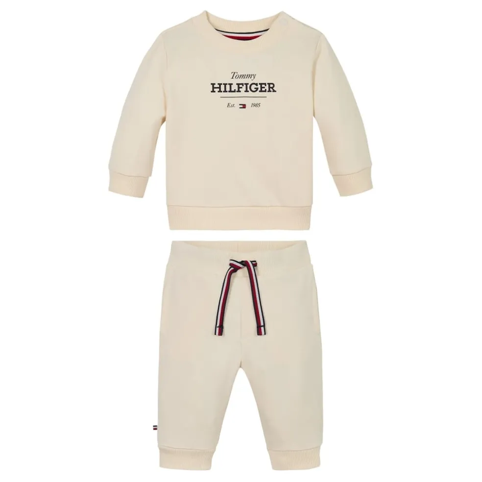 Tommy Hilfiger Logo Set in Cream