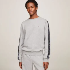 Tommy Hilfiger Logo Tape Lounge Sweatshirt in Grey