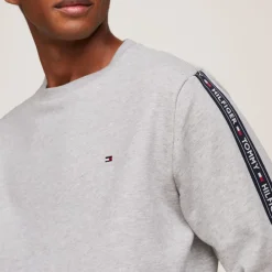Tommy Hilfiger Logo Tape Lounge Sweatshirt in Grey