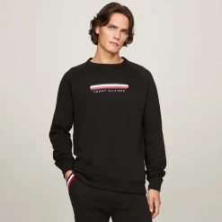 Tommy Hilfiger Logo Track Top in Black