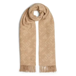 Tommy Hilfiger Monogram Wool Scarf in Brown