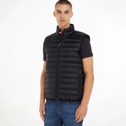 Tommy Hilfiger Packable Recycled Quilted Vest in Black