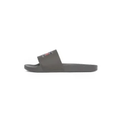 Tommy Hilfiger Pool Logo Print Flatform Slides in Grey