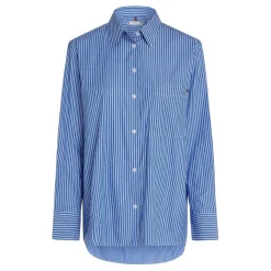 Tommy Hilfiger Poplin Relaxed Fit Long Sleeve Shirt in Blue