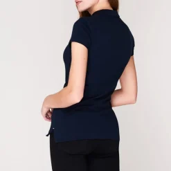 Tommy Hilfiger Short Sleeve Slim Fit Polo Shirt Ladies in Blue