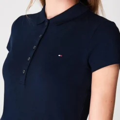 Tommy Hilfiger Short Sleeve Slim Fit Polo Shirt Ladies in Blue