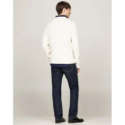 Tommy Hilfiger Stripe Chunky Rib C nk in Cream