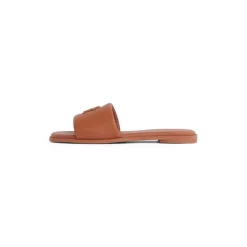 Tommy Hilfiger Th Logo Hardware Leather Mule in Brown