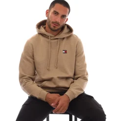 Tommy Hilfiger Tonal Badge Drawstring Hoodie in Camel