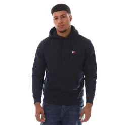 Tommy Hilfiger Tonal Badge Drawstring Hoodie in Navy