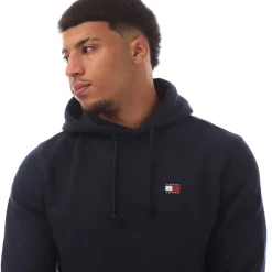 Tommy Hilfiger Tonal Badge Drawstring Hoodie in Navy