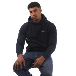 Tommy Hilfiger Tonal Badge Drawstring Hoodie in Navy