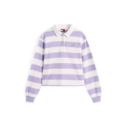 Tommy Jeans Badge Rugby Top in Purple