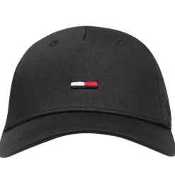 Tommy Jeans Embroidered Flag Cap in Black