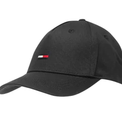 Tommy Jeans Embroidered Flag Cap in Black