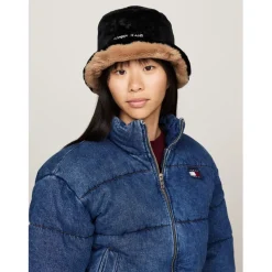 Tommy Jeans Fur Bucket Hat in Black