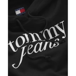 Tommy Jeans Hooded Regular Fit Sweatshirt in Black