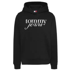 Tommy Jeans Hooded Regular Fit Sweatshirt in Black