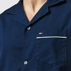 Tommy Jeans Regular Fit Camp Collar Short Sleeve Shirt in Blue