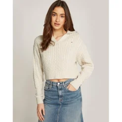 Tommy Jeans Rugby Pullover Sweater in White