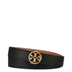 Tory Burch Burch 1inch Logo Belt in Black
