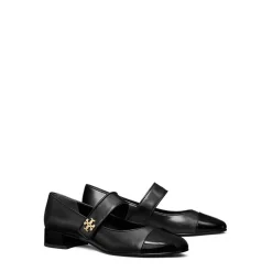 Tory Burch Cap Toe Mary Jane Flats in Black