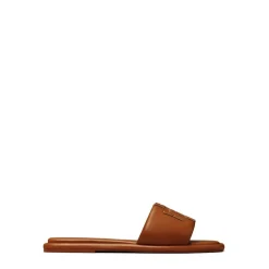 Tory Burch Doube T Flat Sliders in Brown