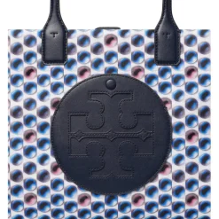 Tory Burch Ella Graphic Print Tote with Detachable Strap in White