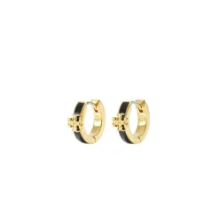 Tory Burch Jewellery Enamel Huggie Hoop Earrings in Gold