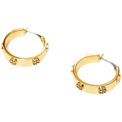 Tory Burch Stud Hoop in Gold