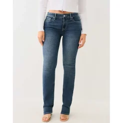 True Religion Billie Stretch Mid Rise Jeans in Blue