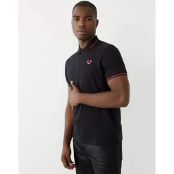 True Religion Crafted Pride Regular Fit Polo in Black