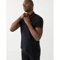 True Religion Crafted Pride Regular Fit Polo in Black