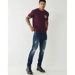 True Religion Distressed Skinny Jeans in Blue