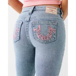 True Religion Embroidered Skinny Jeans in Blue