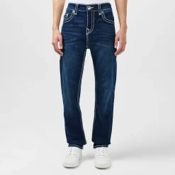 True Religion Rocco Five Pocket Tapered Jeans in Blue