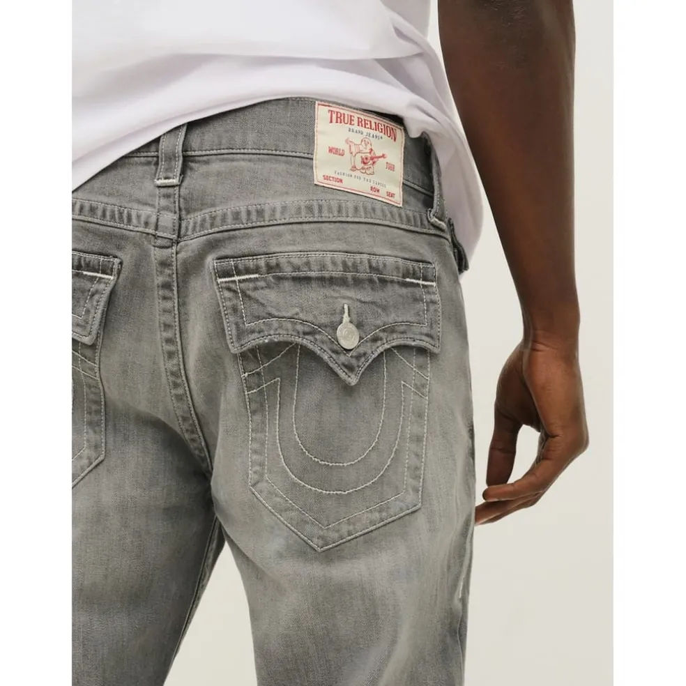 True Religion Single Needle Straight Jean in Grey