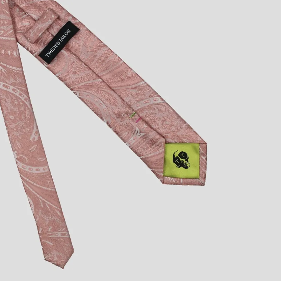 Twisted Tailor Paisley Tie Set in Pink