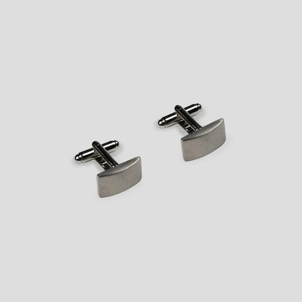 Twisted Tailor Rectangle Cufflink in Silver