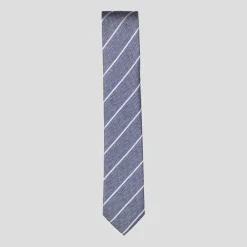 Twisted Tailor Silver Floral Tie in Blue