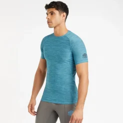 Umbro Crew Neck Slim Fit Short Sleeve T-Shirt in Blue
