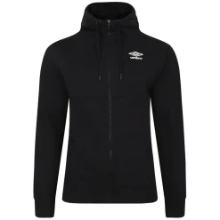Umbro Mens Fleece Full Zip Hoodie in Black