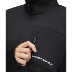 Under Armour Armour Woven Fleece Half-Zip Top in Black
