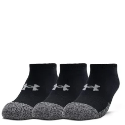 Under Armour Heatgear No Show Socks 3 Pack in Black