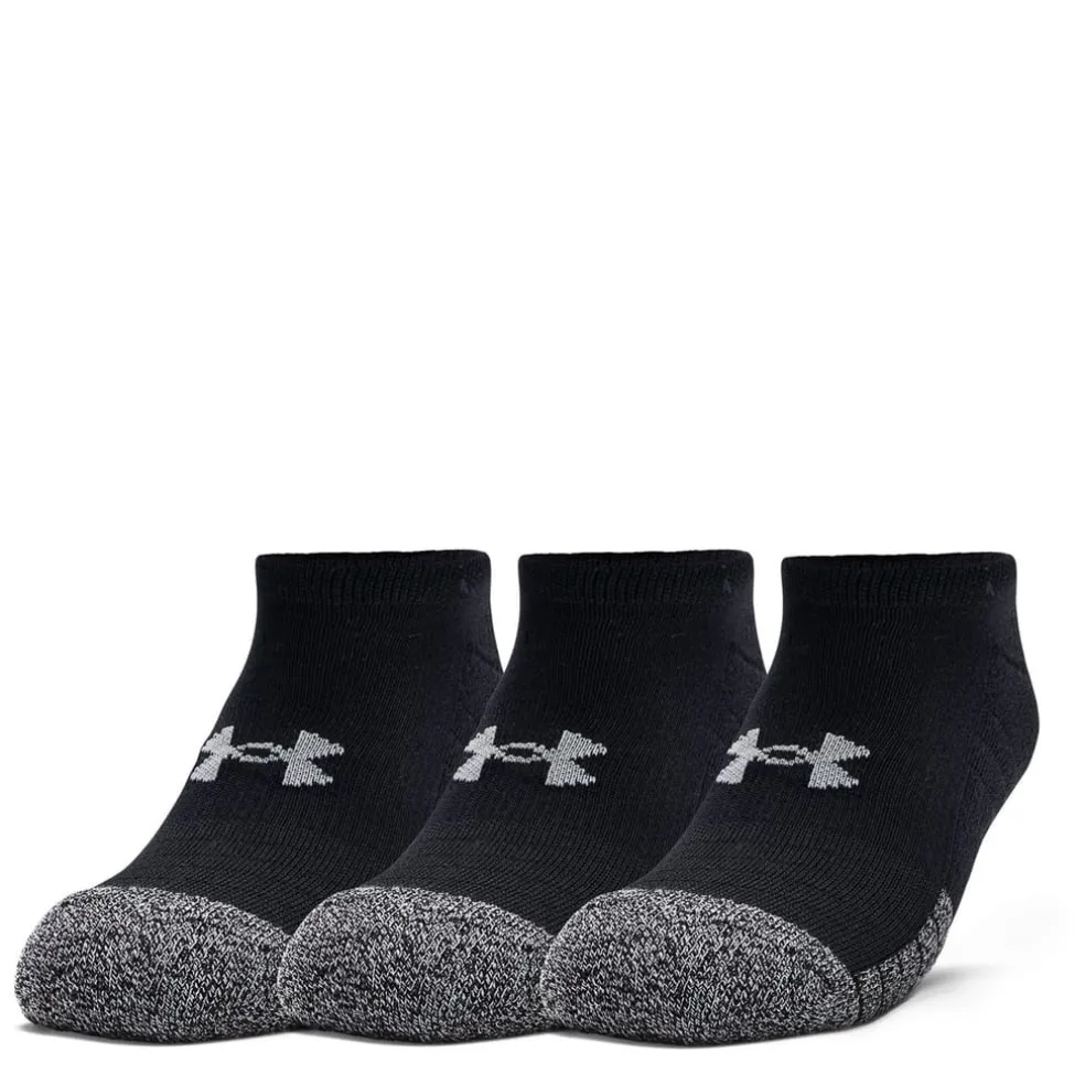 Under Armour Heatgear No Show Socks 3 Pack in Black