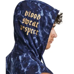 Under Armour Hooded Ruched Relaxed Fit Sweater in Blue